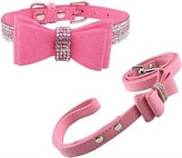Newtensina Soft Bow Ties Dog Collar and Leash S