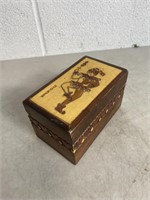 Wooden Playing Cards Storage Box Handmade