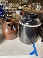 2 large stoneware crock
