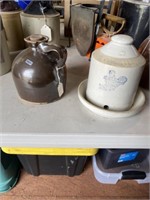 2 antique stoneware pieces jug n more