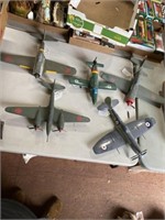 5 military model airplanes as-is