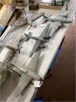 5 military model airplanes as-is