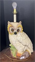 Mid Century Ceramic Owl Lamp.