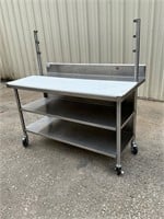 60” Winholt stainless steel poly top table