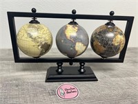 3 globe world decor art