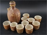 Sake set with pitcher and 10 cups