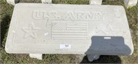 Concrete U.S. Army Garden Bench.