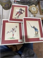 3 vintage prints framed