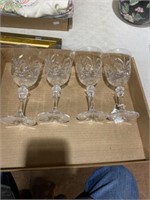 4 Galway crystal stemware glasses signed