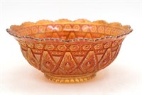 Imperial Marigold Carnival Glass Fruit Bowl 8"