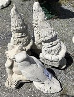 5 Concrete Garden Statues.