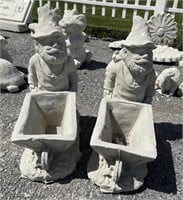 Pair of Concrete Gnome Garden Statues.