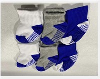 TODDLER SOCKS WITH GRIPS 6 PAIRS