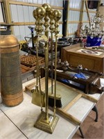 Vintage brass fireplace items