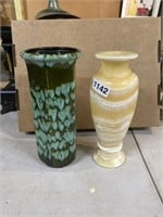 Pair vases marble n W Germany porcelain