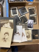 Antique photos cabinet n glass lantern slides