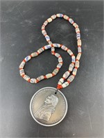 Thomas Jefferson Peace medal copy on trade beads