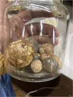 Jar clay marbles
