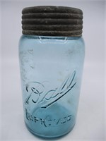 Ball Improved Blue 1 Quart Jar w/Zinc & Glass Lid