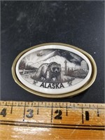 Alaskan themed belt buckle