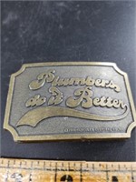 Plumber's union belt buckle