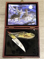 Wolf Themed Pocket Knife