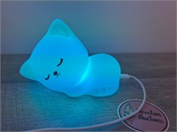Color changing sleeping cat soft silicone light