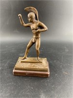 Bronze figurine of a Sparton warrior 6" tall