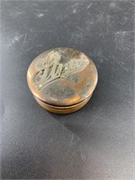 Antique copper pill case