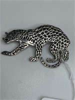 Sterling Leopard Brooch