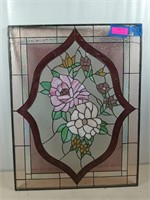 Beautiful floral stained glass 28x22, corner