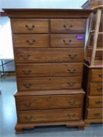 Kincaid governor's oak 9 drawer chest 64x38x18