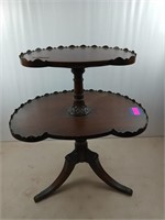 Mahogany  two tier occasional table , 29x25x18