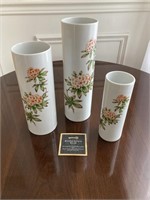 Set of 3 Franklin Porcelain Vases