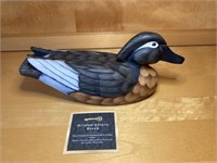 Charcoal Grey Painted Wooden Wood Duck
