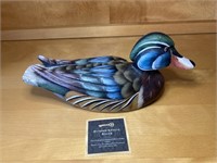 Rainbow Painted Wooden Duck