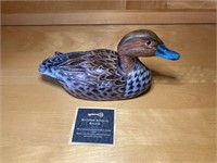 Painted Wooden Blue Billed Duck