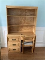 Shermag Wood 2 Piece Desk/Shelf & Chair