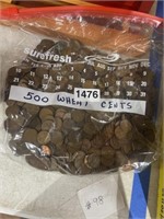 Large lot of wheat Pennies approx 500