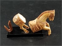 Carved Asian bone horse in need of repair