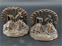 Pair of vintage copper Siamese book ends
