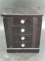 Standing jewelry box, lidded, about 9" tall
