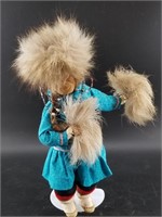 Fabulous hand made native doll of a Yupik fan danc
