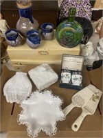 Large lot art glass pottery n more