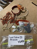 Bag vintage costume jewelry