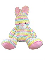 Pastel Rainbow Striped Plush Rabbit