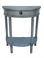 Half Moon 1-Drawer French Gray Accent Table