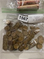 Bag wheat pennies coins S-mint