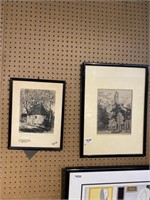 2 pencil signed etchings
