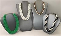 Vintage Braided Faux Bead Necklaces